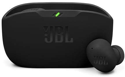 JBL Wave Buds 2 Écouteurs sans Fil Bluetooth/Suppression Active du Bruit/multipoint/étanchéité IP54/résistant à la poussière/Compatible avec Les Applications, USB Type-C/noir/JBLWBUDS2BLK