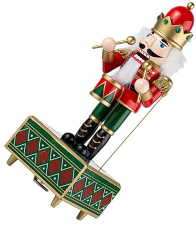 Zerodeko Boîte à Musique Casse-Noisette Décoration de Noël Festive Figurine Forme de Casse-Noisette Ornement de Noël Musical