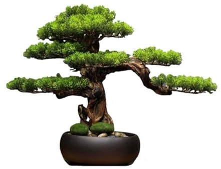 FAJNUZI2024 Künstliche Bonsai Wohnaccessoires Landschaft Bonsai Dekoration Wohnzimmer Eingang Zen Grüne Pflanze Ornamente Simulation Künstliche Kiefer Bonsai Kunstbaum Bonsai