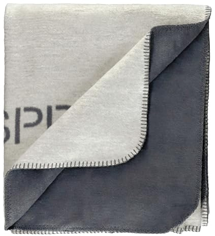 Esprit Premium Wendedecke 130x170 cm - Oeko-TEX Kuscheldecke Baumwolle - Wohndecke Flauschig Weich - Sofadecke XXL - Tagesdecke Couch - Wolldecke Grau