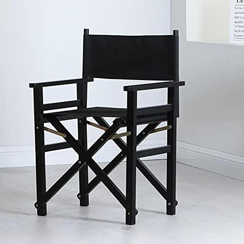Klappbarer Regiestuhl mit Rückenlehne aus Segeltuch und Holzrahmen, tragbar, 61 cm hoch, Make-up-Hocker für Künstler, Friseure und Unternehmen (Größe: 61 cm E)