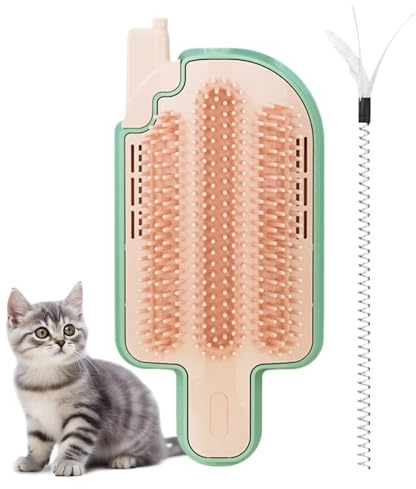 Katzenbürste mit Catnip, Soft Kitten Groomer, Wand Ecke, Self-Massage Comb, Kratzer für Katzen & Hunde, Easy-To-Mount Pet Grooming Tool für Schedding und Entspannung, 6,46 x 3,31 Zoll