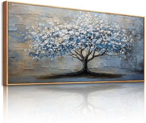 JHHUAMO Quadro con Cornice Naturale Albero Della Vita Soggiorno 73x146 cm
