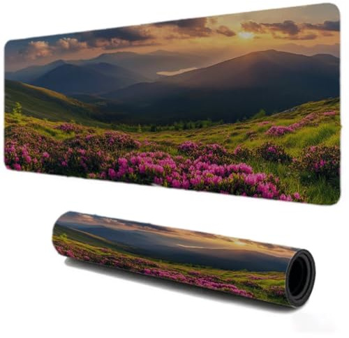 Alfombrilla Ratón Gaming 800x400, Mejora la Velocidad y la Precisión, Puesta del Sol Planta Mouse Pad Antideslizante, Alfombrillas Raton de Oficina y Casa, Accesorio Gaming para Ratón Teclado S-314