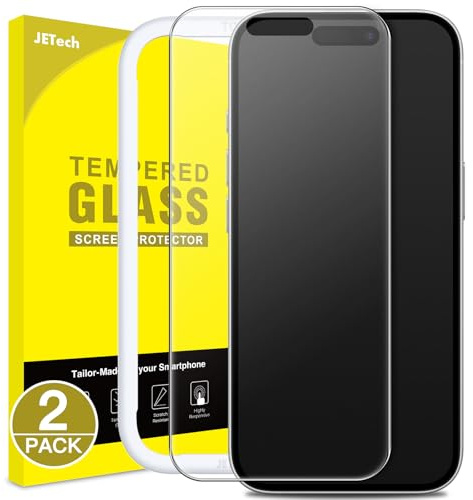 JETech Matte Skärmskydd för iPhone 16 6,1-Tum, Bländskydd 9H Härdat Glasfilm, Anti-Fingeravtryck, Smidig Beröring, Enkelt Installation, Skal-Vänligt, 2-Pack