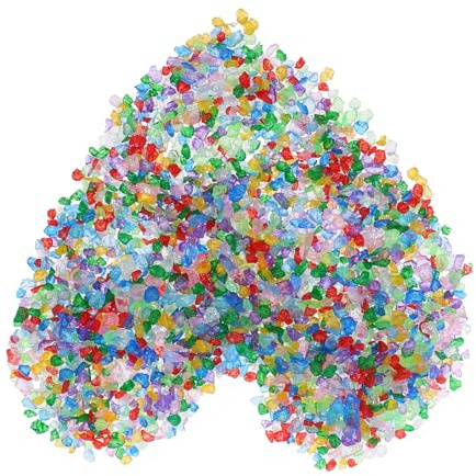 FIXOSHEE Irregular Transparent Colored Glass Sand DIY Material for Candlestick Jewelry Making Decorative Aquarium Stones and Craft Supplies