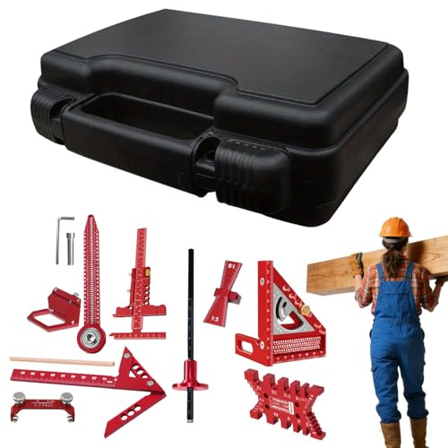 Rafter Square | 10 pezzi strumento di misurazione per carpenteria – Kit quadrato per inquadratura casa, per costruzione, pavimento, casa, garage, arredamento industriale all'aperto