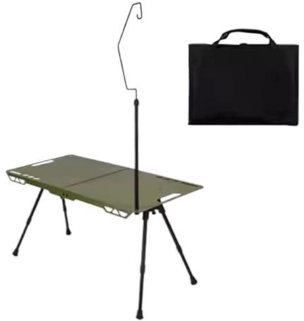 Table de camp – Support de lampe de bureau pliable et robuste | Meubles de randonnée – Patio extérieur, arrière-cour, balcon, jardin, camping-car, barbecue de voyage, équipement de utilitaire