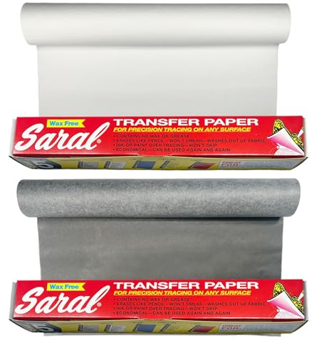 Saral Transfer Papier 12 Fuß Rollen in graphit und weiß