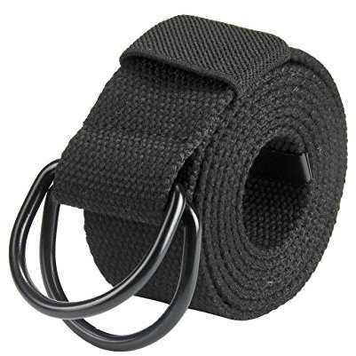 Faletony Herren Damen Gürtel Stoffgürtel mit Doppel D-ringe Schnalle Leinwand Canvas Jeansgürtel Belts 120cm + Original Geschenkbox