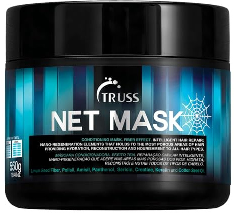 TRUSS Net Deep Conditioning Hair Mask for Damaged Hair - Formulated with Nano-Regeneration for Protein Replenishment, Hydration & Shine - Reduces Frizz, Defines Curls & Restores Elasticity (19.4 Oz)