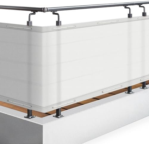 Sol Royal Malla ocultacion Mallas Protección Visual Balcon SolVision PB2 PES Pantalla Opaca 300x90 cm Blanco balcón privacidad con Ojales Cuerdas