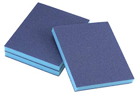 sourcing map Sanding Sponge 120 Grit Sanding Block Pad 4.7inch x 3.9inch x 0.4inch Blue 3pcs