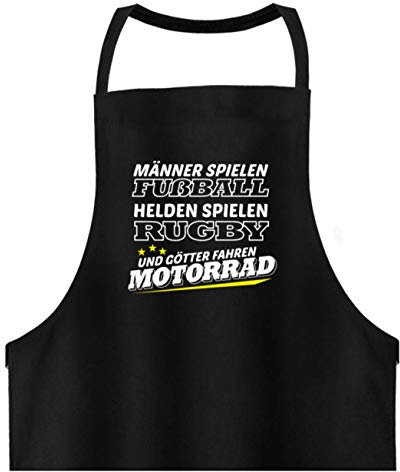 Galeriemode Männer Spielen Fußball Götter Motorrad - Hochwertige Grillschürze -Einheitsgröße-Schwarz