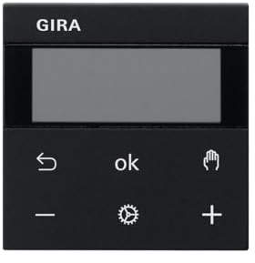 GIRA 5394005 System 3000 Raumtemperaturregler BT, System 55, schwarz matt
