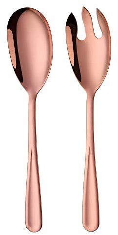 SBOMHS Salatlöffel und Salatgabel roségold Salatbesteck Set aus Edelstahl 2-Stück 30,5 cm(12 Inches) Länge
