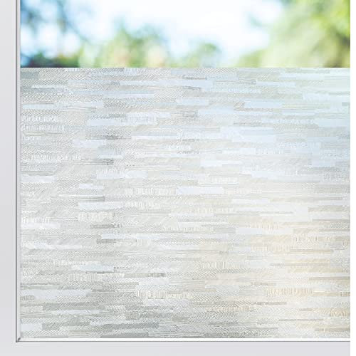 rabbitgoo Fensterfolie Selbsthaftend Blickdicht Milchglasfolie Selbstklebend Sichtschutzfolie Statisch haftend Dekofolie Anti-UV Klebefolie Fenster 60 x 200 cm