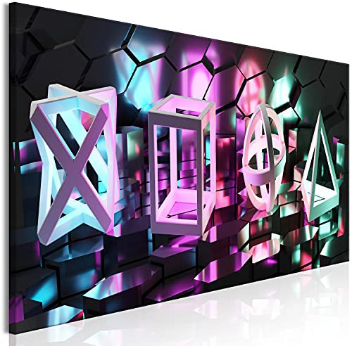 murando Acoustic Canvas Wall Art for gamers game console 135x45 cm / 53 x 18 picture with acoustic foam sound absorption print image Artwork 1 pc room acoustics soundproofing 3D i-A-0197-b-a