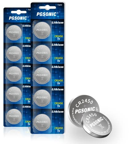CR2450 Lithium Button Cells 3 V, Pack of 10, CR 2450 Small Batteries