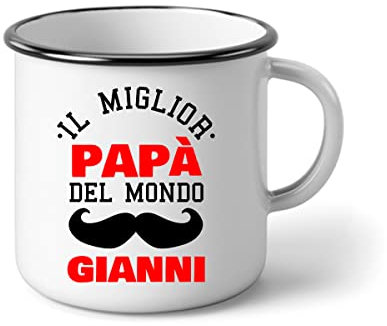 bubbleshirt Tazza in alluminio Papà PERSONALIZZABILE Festa del Papà Il miglior Papà del Mondo Regalo Papà