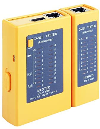VOANZO 3-in-1 Kabeltester HDMI Tester Netzwerktester RJ11 RJ45 Kabeltester -9V/USB Netzteil