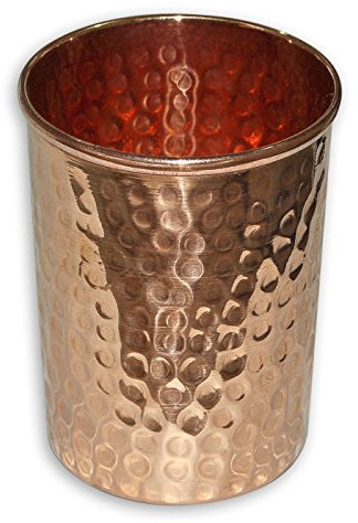 Aakrati Gobelet en cuivre pur martelé 250 ml