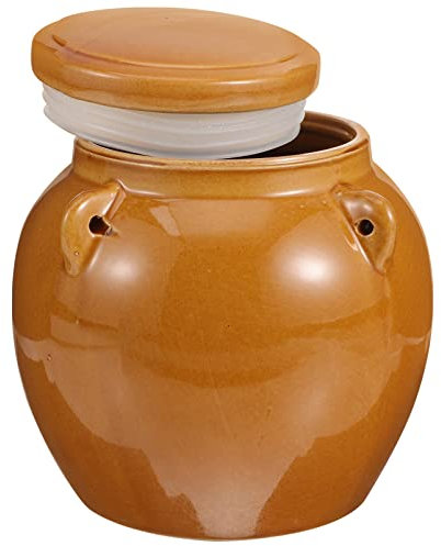 SOLUSTRE Pot à Miel Céramique Avec Couvercle Distributeur De Miel Vintage Pour Conservation Et Autres Aliments