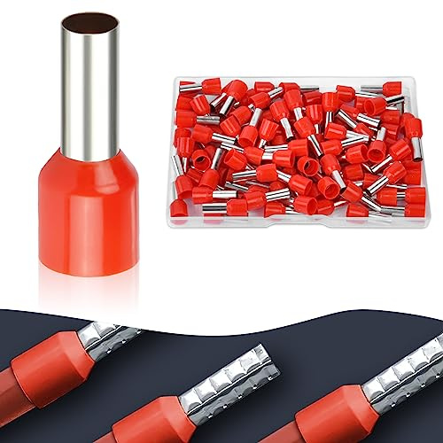 flintronic Trådhylsor set 10 mm², 100 stycken kabelskor set, platta plugghylsor, klämkontakt it isoleringsfodral, gaffel kabelskor trådhylsask, kabelkontakter för elektriker