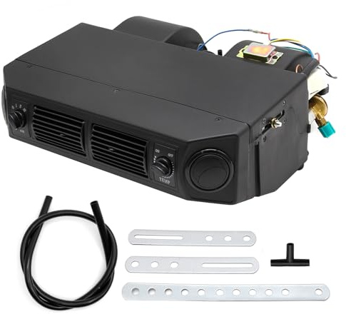 Saihisday BEU-404-100 AUTO A/C Air Conditioning Evaporator Assembly Kit 2 Vents 3 Speed 12V Electrical Thermostat 4Max Air Volume 600 CFM, Under-Dash A/C Heating Cooling Unit for Car Truck