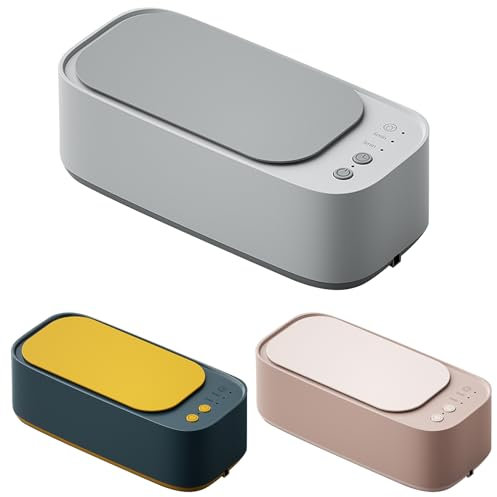 Ultraschallreiniger 45000Hz,Ultraschallgerät Ultraschallreinigungsgerät Ultrasonic Cleaner 350ml,Brillenreinigungsgerät,Hochfrequenz Ultraschallschmuck Reiniger mit 3 Reinigungsmodi (Grau)