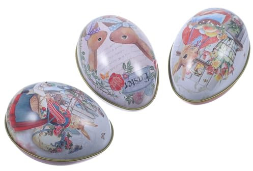 Healvian 6pezzi Scatola Porta Caramelle Pasquale Lamiera Motivo Di Coniglietto Contenitori Snack Per Feste e Decorazioni Pasquali Pratica e Resistente Per Uso Lungo Termine