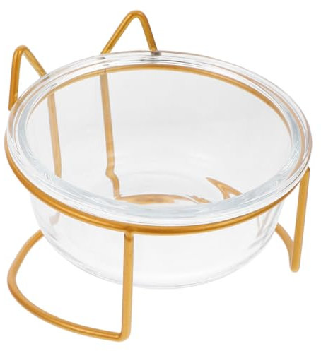 FRCOLOR Gamelle Surélevée en Verre Robuste pour Chat Support pour Gamelle Inclinée pour Chaton pour Une Posture Alimentaire Saine