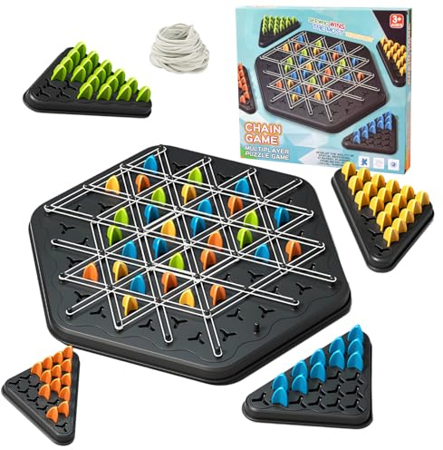 YAOZUP Dreieckiges Schachspiel mit Kette, Triggle, Kettendreieck, interaktives dreieckiges Schach, für Kinder und Erwachsene