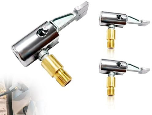 Lhbwhiz 2 Stück Autoventil Hebelstecker Air Chuck,Tragbarer Auto Reifen Ventil Luftpumpen Clip,Autoluftpumpen Gewindedüsen Adapter,Druckluft Reifenfüllnippe,Fahrrad Momentstecker,für Auto Reifenfüller