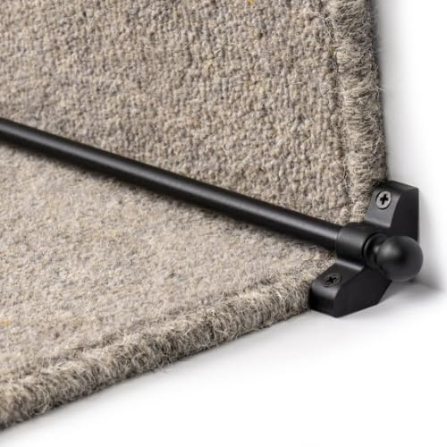 Pack of 13 - FloorPro Stair Rods - Stair Carpet Runner Bars - 35.4 (89cm) Width - Easy to Install - Black