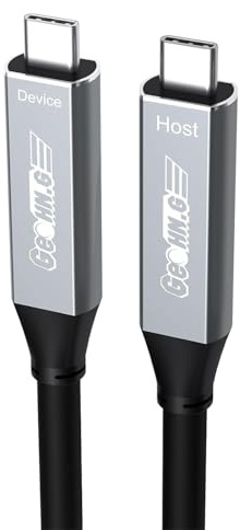 GeoHN.G Full-Featured USB C auf USB C Glasfaserkabel 10M, 5Gbps USB 3.2 Fernübertragung Videokabel mit PD 60W für VR-Headsets, Webcam, Kamera, Laptop, Mini-PC und Mehr