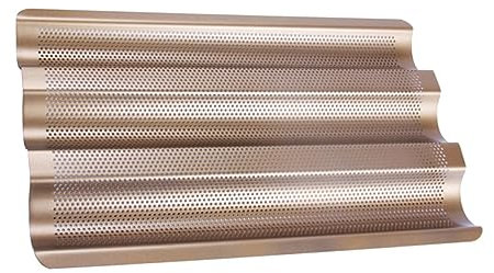 SHOWERORO 1stück Französisches Backblech Karbonisiertem Goldfarbig Antihaftbeschichtete Backform Für Fach-lochdesign Für Gleichmäßiges Backen Für Brotliebhaber