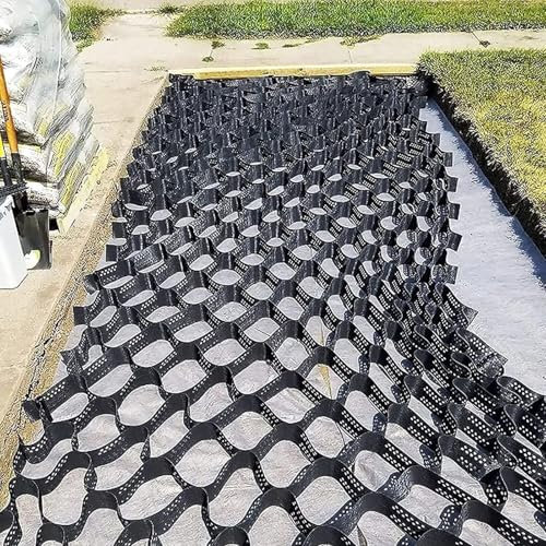 Grille de Sol pour AlléE en Gravier, Grille de Sol en GéOcellule HDPE, Pavé de GéOgrille de Sol de 2 Pouces de Hauteur, pour AlléE, Pente, Jardin(2x4m(6.5x13ft))