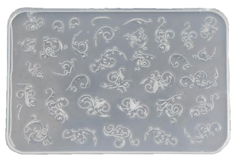 Moule pratique en silicone pour nail art - Plaque de tampon transparente - Pochoirs pour manucure