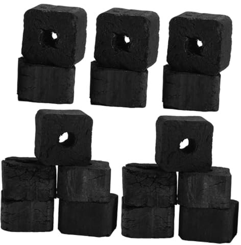 Happyyami Smokeless Bamboo Charcoal Briquettes Small Pieces 1lb Pack for Barbecue Grill, Japanese and Korean Bbq, Fire Pit Heating, Odorless High-heat Fuel for Outdoor Cooking