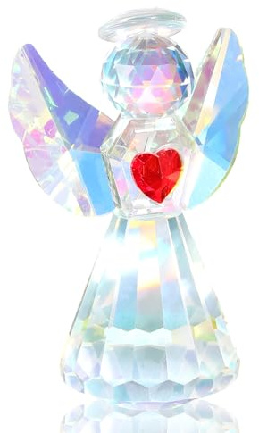 Movdyka Multicolor Crystal Guardian Angel Figurine Gifts for Women Girls