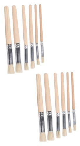 SHINEOFI 2 Set Da 6 Pezzi Pennello Per Dipinto Ad Olio Pennello Artistico Mancia Kit Disco Arte Penna Prang Lavabile Pittura a Olio Di Trementina Di Legno