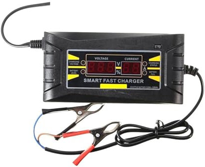 SHEHUALI Autoladegerät, 12V 6A Smart Blei-Säure-Ladegerät Schnelles Aufladen for 12V-Auto-Motorrad-LKW-Auto-Fahrrad mit LCD-Display