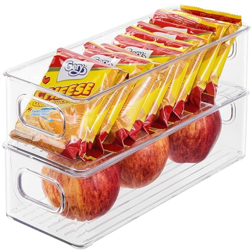 2-pack kylskåp organisatör förvaringslåda set, kylskåp organiserare låda organisationssystem stapelbar, kylskåpsarrangör kylskåpslåda, kök, pantry snacks förvaringsbehållare (liten)