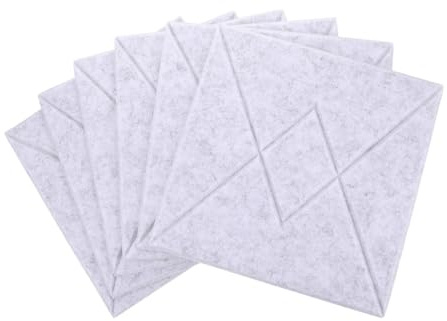 HEALLILY Schalldichte Akustikwandpaneele aus Polyester mit V-Streifen-Design, abnehmbares Memoboard für Kunst-Display, Zuhause, Klassenzimmer, sichere stilvolle Dekoration, 6 Stück