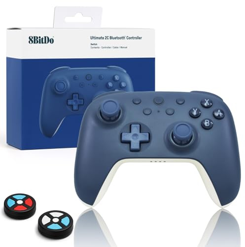 8Bitdo Ultimate 2C Bluetooth Controller for Switch/Switch 2 - Wireless Gaming Controller with Hall Effect Joysticks, 6-Axis Motion Control, Remappable L4/R4 Bumpers & Turbo Function(Dark Blue)