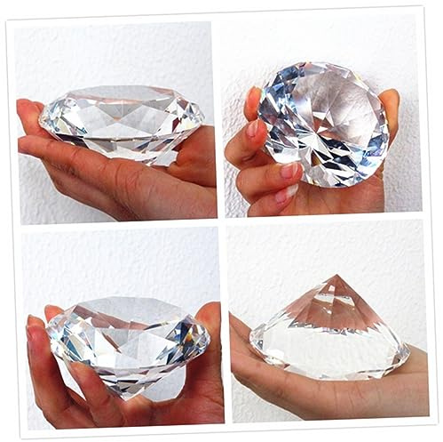 PRETYZOOM Artificial Diamond Decoration Transparent Glass Gem for Wedding Party DIY Crafts Table Scatter for Events Realistic Accents for Bridal Showers and