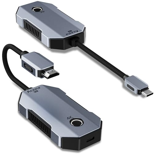 4K@30Hz Transmisor y Receptor HDMI Inalámbrico, Proyección de Teléfono & Carga Rápida PD de 100W & 2.4G+5.8G WiFi Baja Latencia, Wireless HDMI Extensor para PC/Portátil/Tablet/Televisión/TV Box