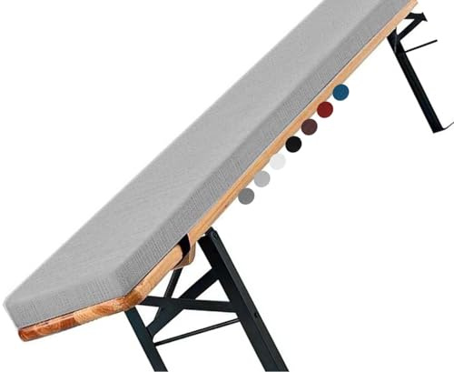 Outdoor/Indoor Bench Cushions - Non-Slip Rectangular Seat Pad with Zipper, 48/40/36/60inch x 16/18/10/12/14inch, Perfect for Deck Chairs, Beer Tents, Swings (Light Grey, 43x24x2in)