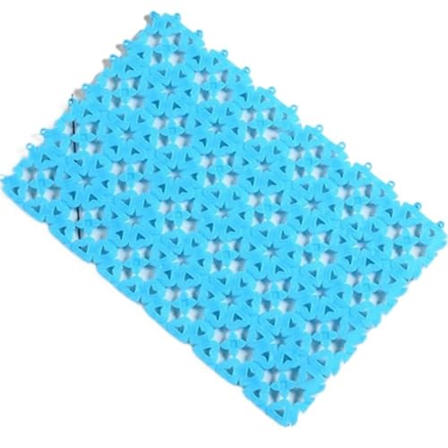 LCKKJHG Dalles De Sol EmboîTables Lot de 4 Tapis Salle Bain à Coudre DIY 20 x 30 cm, Douche en Forme cœur, Cuisine, Sol antidérapant(Blue)